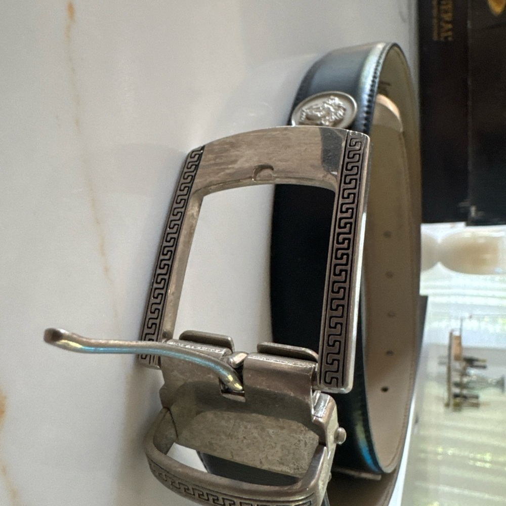 Versace Black and Silver Men's Belt